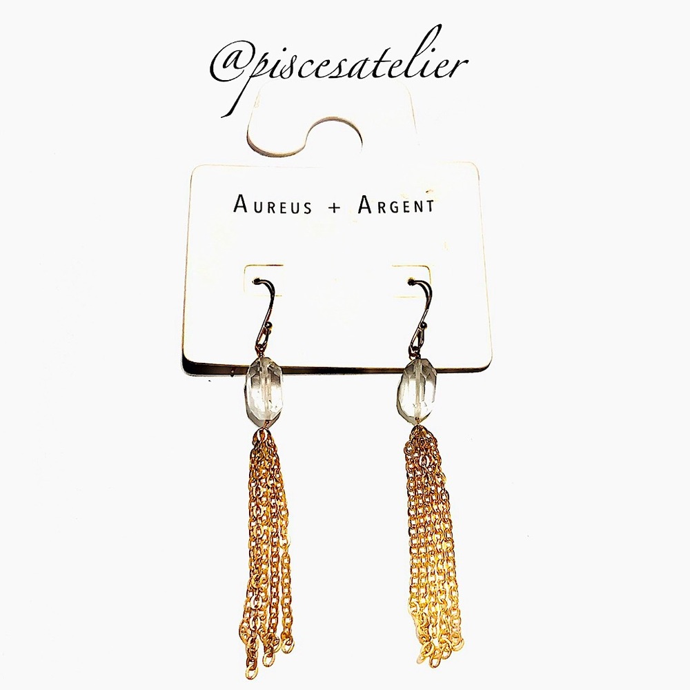 AUREUS + ARGENT Quartz Fringe Tassel Dangle Earrings